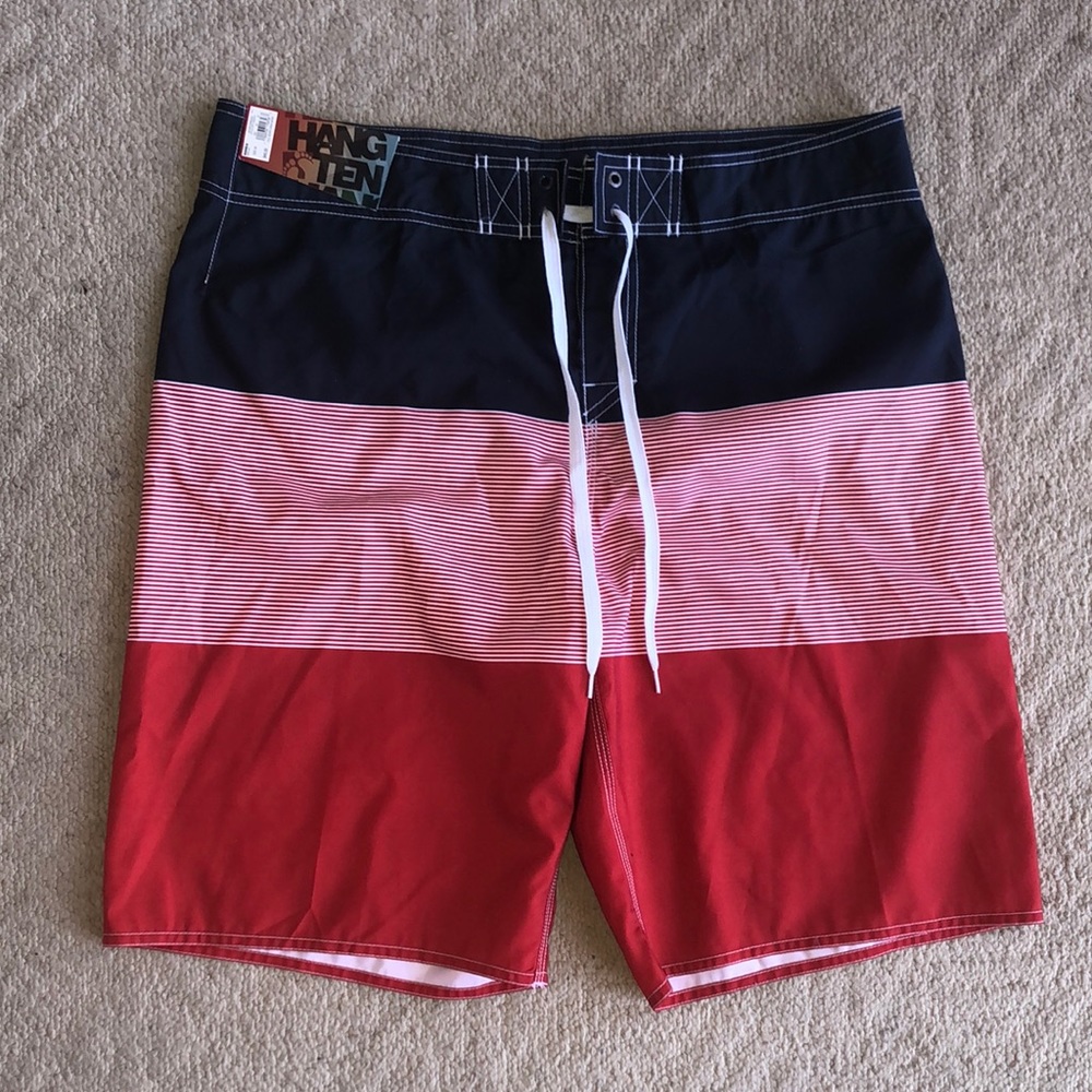 Red, White and Blue Hang Ten swim trunks NWT SIZE 36. Discount on bundle of 3!